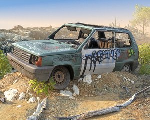 Abandoned Car Wreck Scan