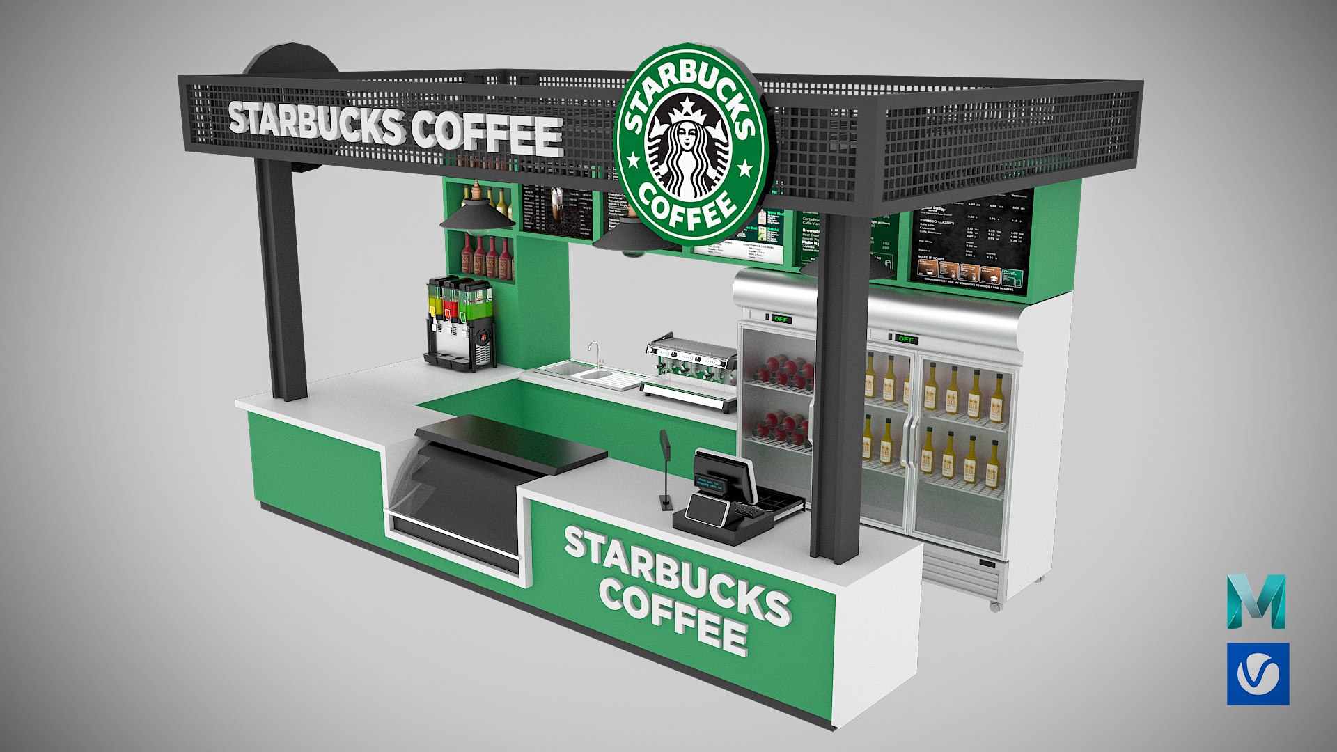 Starbucks Kiosk 3d Model 3D Model - TurboSquid 2223241