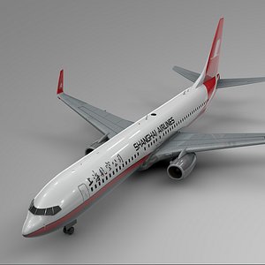 3D shanghai airlines boeing 737-800
