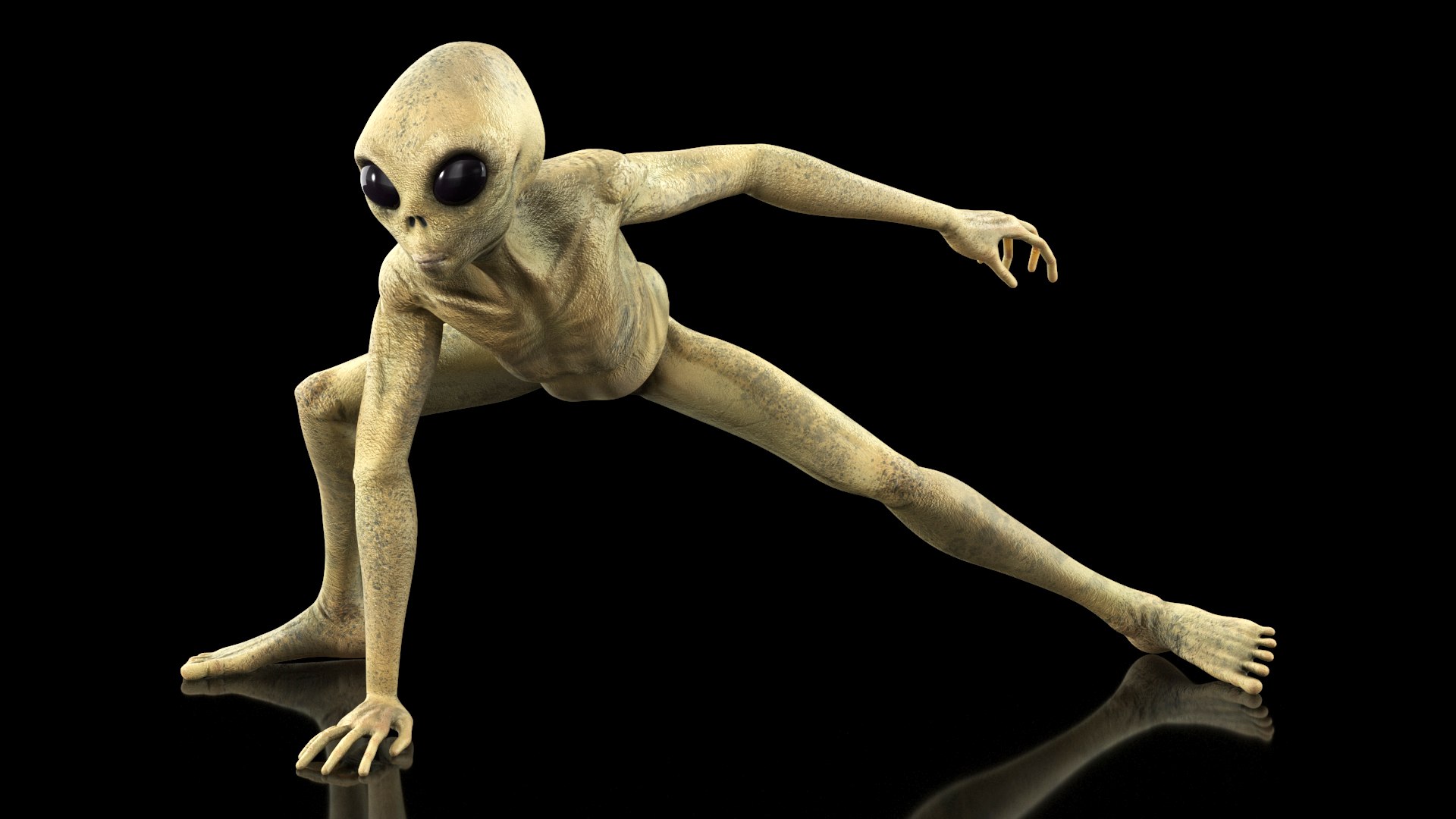 Humanoid Alien Creature Rigged for Modo 3D model preview