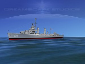 anti-aircraft destroyers class gleaves 3d model
