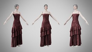 Dress 39 Chocolate Velvet With Design