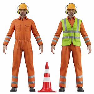 Road worker 3D model