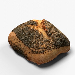 Pastry small poppy seeds bred 3D
