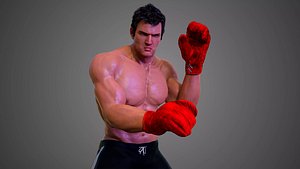 3D Male Caucasian BOX - MMA Fighter model