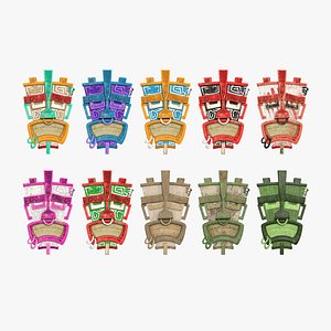 3D 10 Tribal Masks I Collection - Costume Character Design model