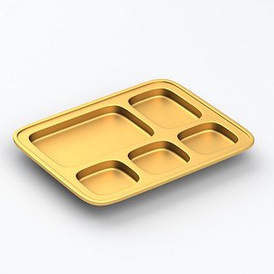 3D model Gold plastic food tray