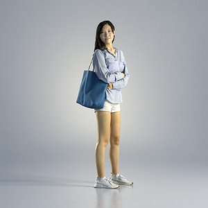 People Woman Asian Jess 004 Casual Standing Low poly