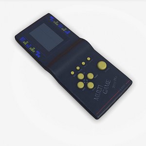 3D Brick Game Retro Handheld Gaming Console Low-poly PBR