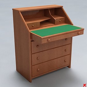 3d desk furniture table model