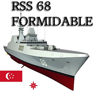 formidable class frigates singapore 3d model