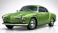 Volks Wagen Karmann Ghia Low Poly 3D Model