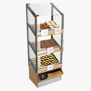 3D Bakery stand with sweet buns 03