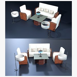3D Modern Sofa Set 3D Model