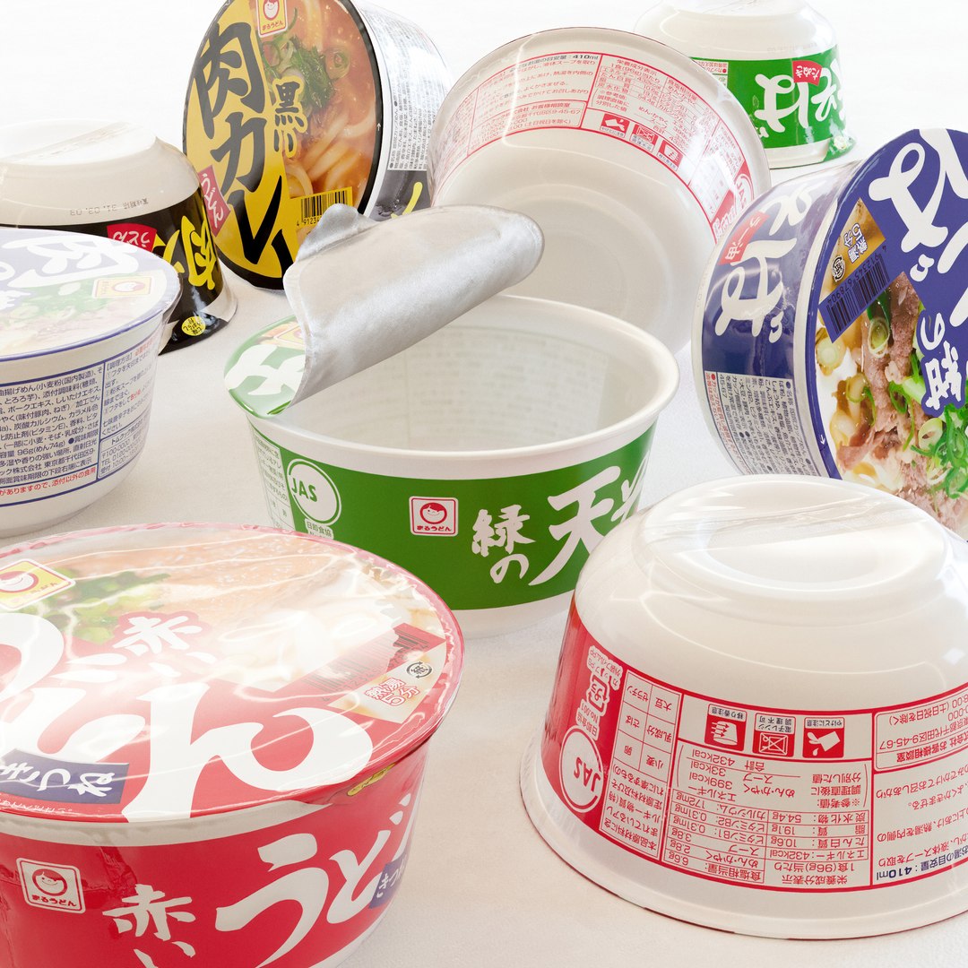 Instant Cup Noodle Udon Soba 3D Model TurboSquid 2014490