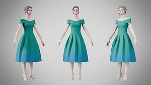 3D model Dress 42 Pine Green