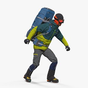 Man Traveler with Backpack Rigged 3D Model