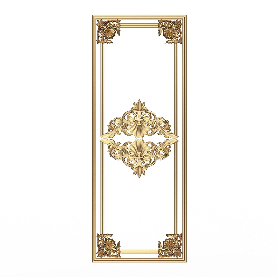 Boiserie Carved Decoration Panel 09 3D Model - TurboSquid 2172541