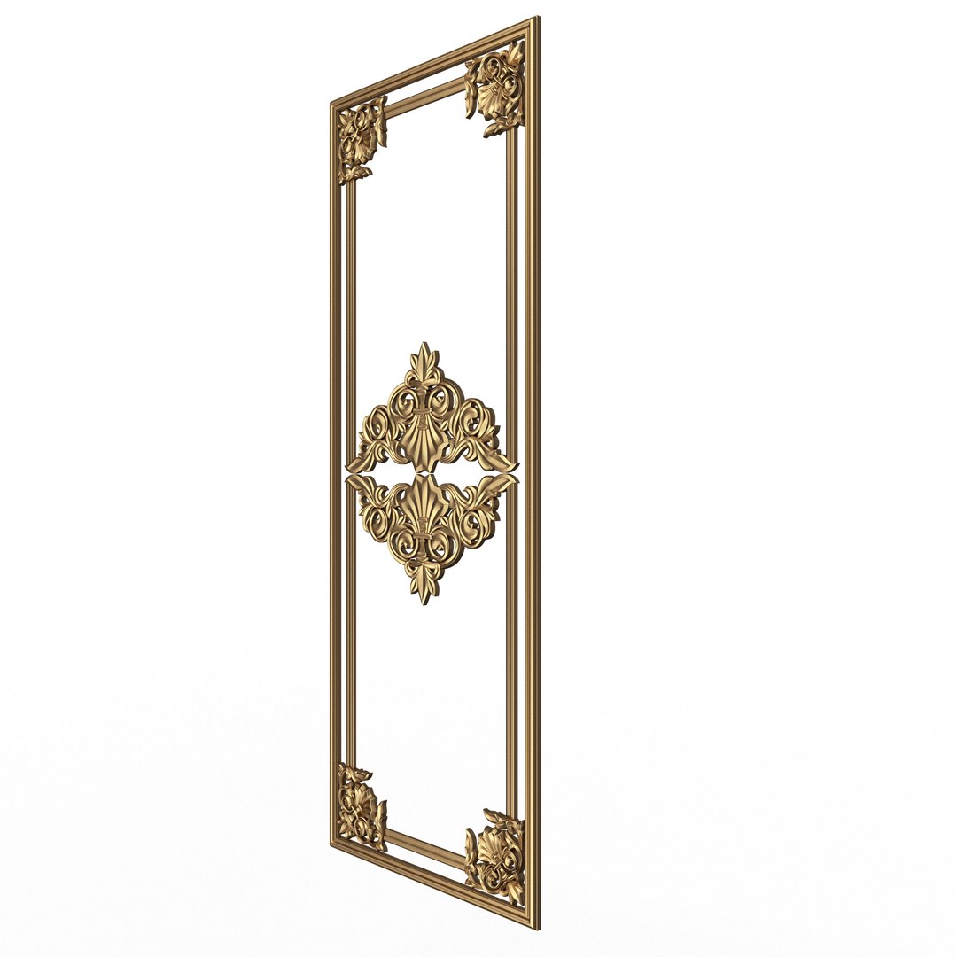 Boiserie Carved Decoration Panel 09 3D model - TurboSquid 2172541