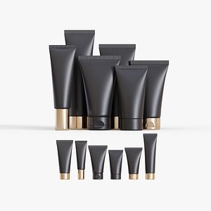 3D Black Cosmetic Tubes Collection