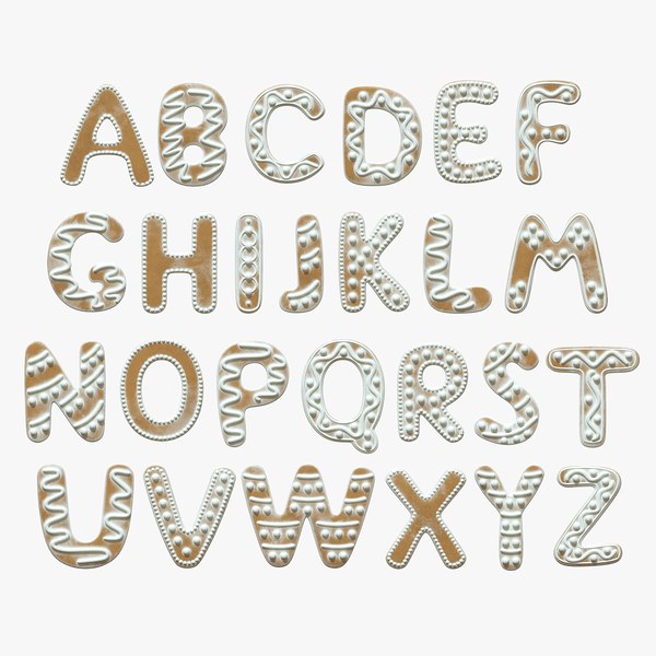 Alphabet letters decorated 03 3D