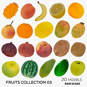 Fruits Collection 03 - 20 models RAW Scans 3D model