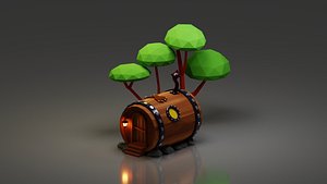 Barrel house low poly 3D model
