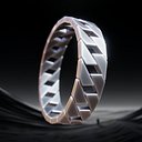 Tri-Edge Sci-Fi Ring - Print-Ready Geometric Jewelry 3D 08