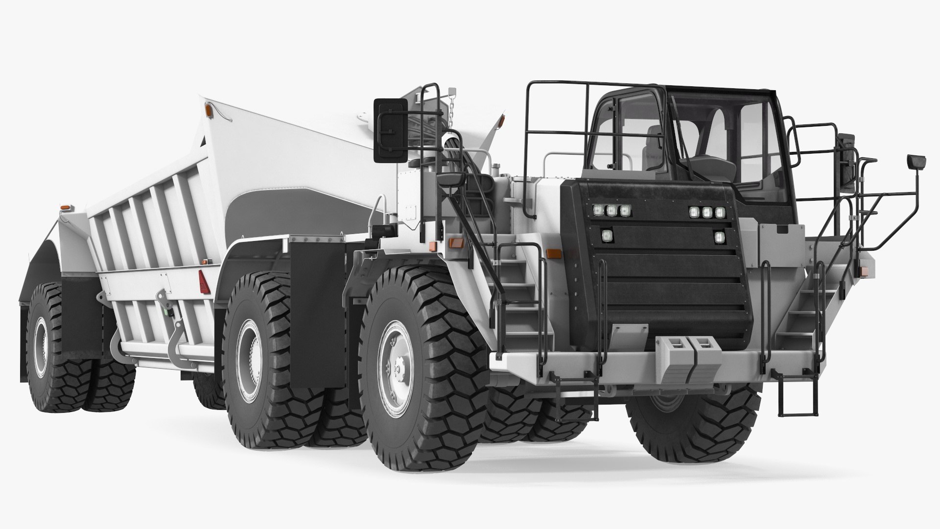 Heavy Duty Dump Trailer Clean Rigged 3D model preview