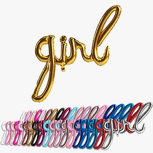 Girl letter balloon 3D model