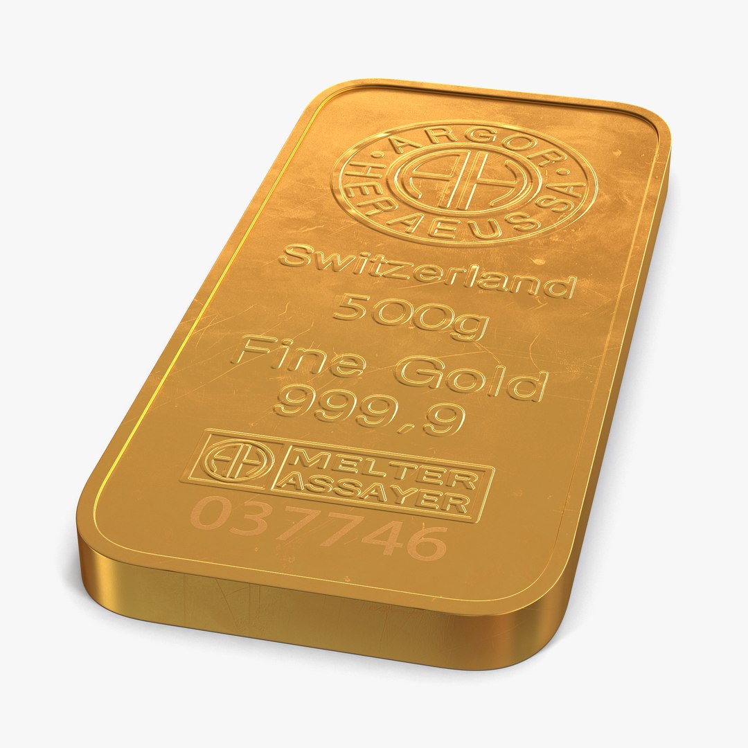 Gold Bar 500g 3D model preview
