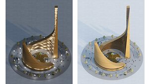 Dancing Tower 3D Model Architectural Maquette rendering