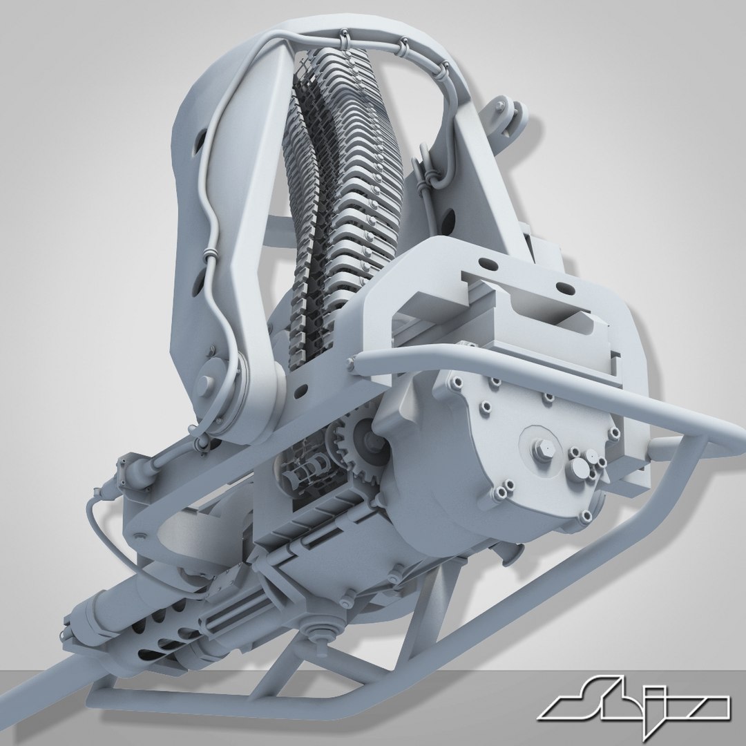 Apache Helicopter M230 Chain 3ds