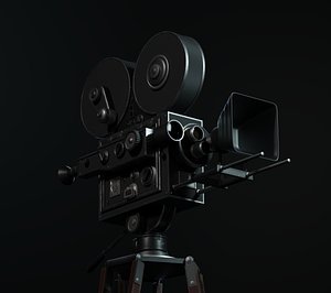 3D Old vintage movie camera