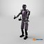 3D Modern Humanoid Robot Thumbs Up Pose