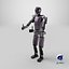 3D Modern Humanoid Robot Thumbs Up Pose