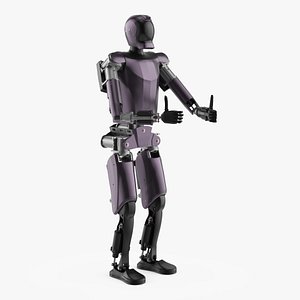 3D Modern Humanoid Robot Thumbs Up Pose