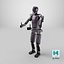 3D Modern Humanoid Robot Thumbs Up Pose