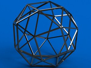 3D Wireframe Snub Cube model