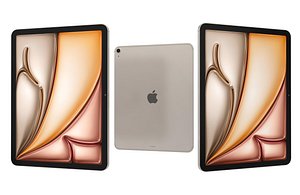 Apple iPad Air 13 2025 Starlight Low Poly 3D model