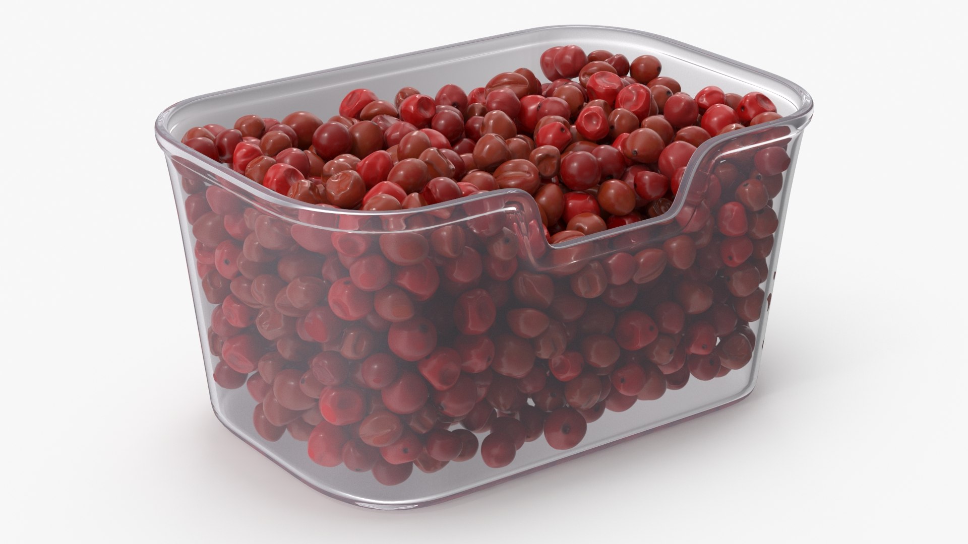 Red Dried Peppercorns in Transparent Container 3D model preview