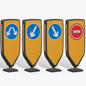 3D Traffic Bollards Island B