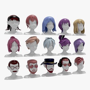 3D model 15 Hairstyles