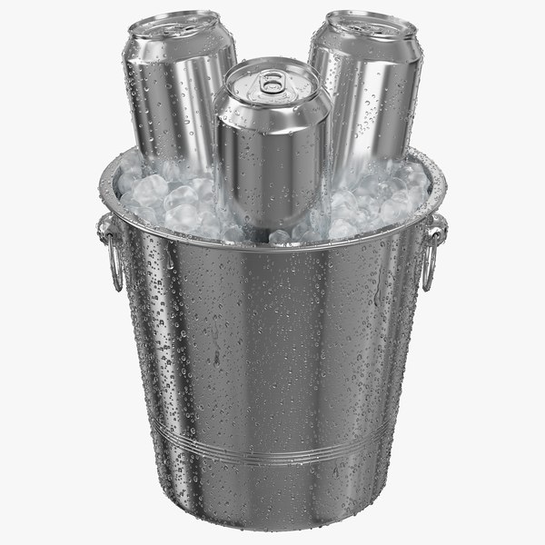 Ice Bucket With 500ML Cans 3D model