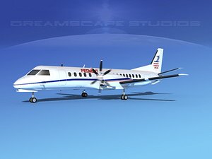 cockpit saab 2000 3D model