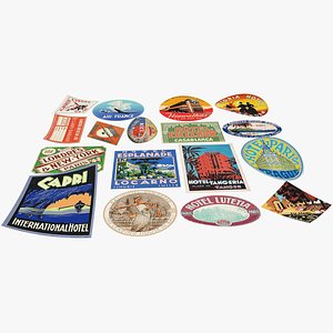 Vintage Luggage Stickers V3