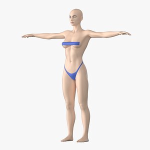 3d female body base mesh model