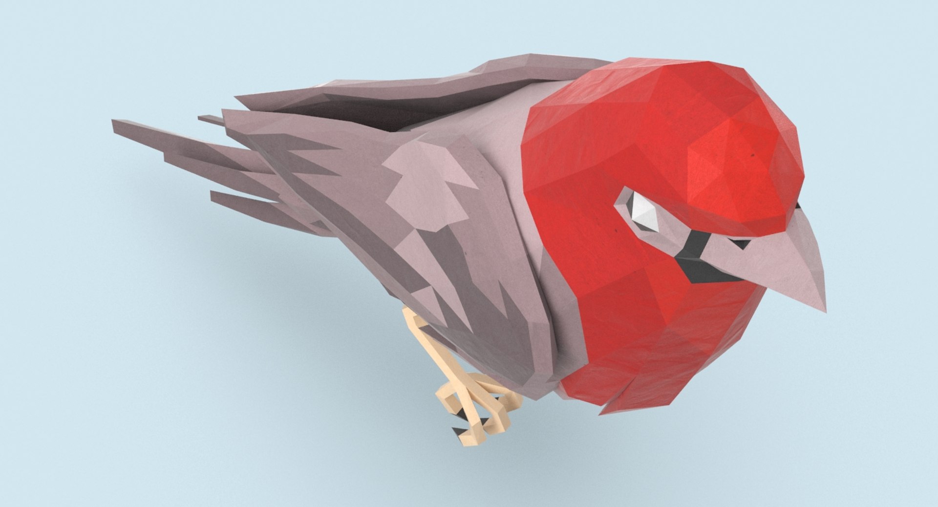 Bird----red-bird-perching 3D - TurboSquid 1246421