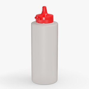 Plastic Squeeze Bottle with Red Dispensing Cap