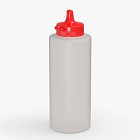 Plastic Squeeze Bottle with Red Dispensing Cap